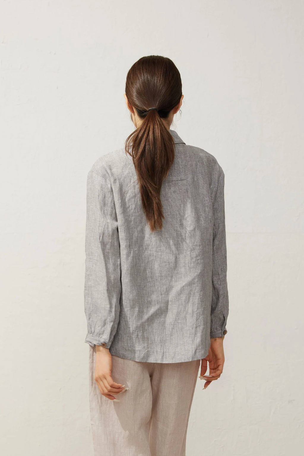 Alexia - Classic Linen Button-Up Shirt