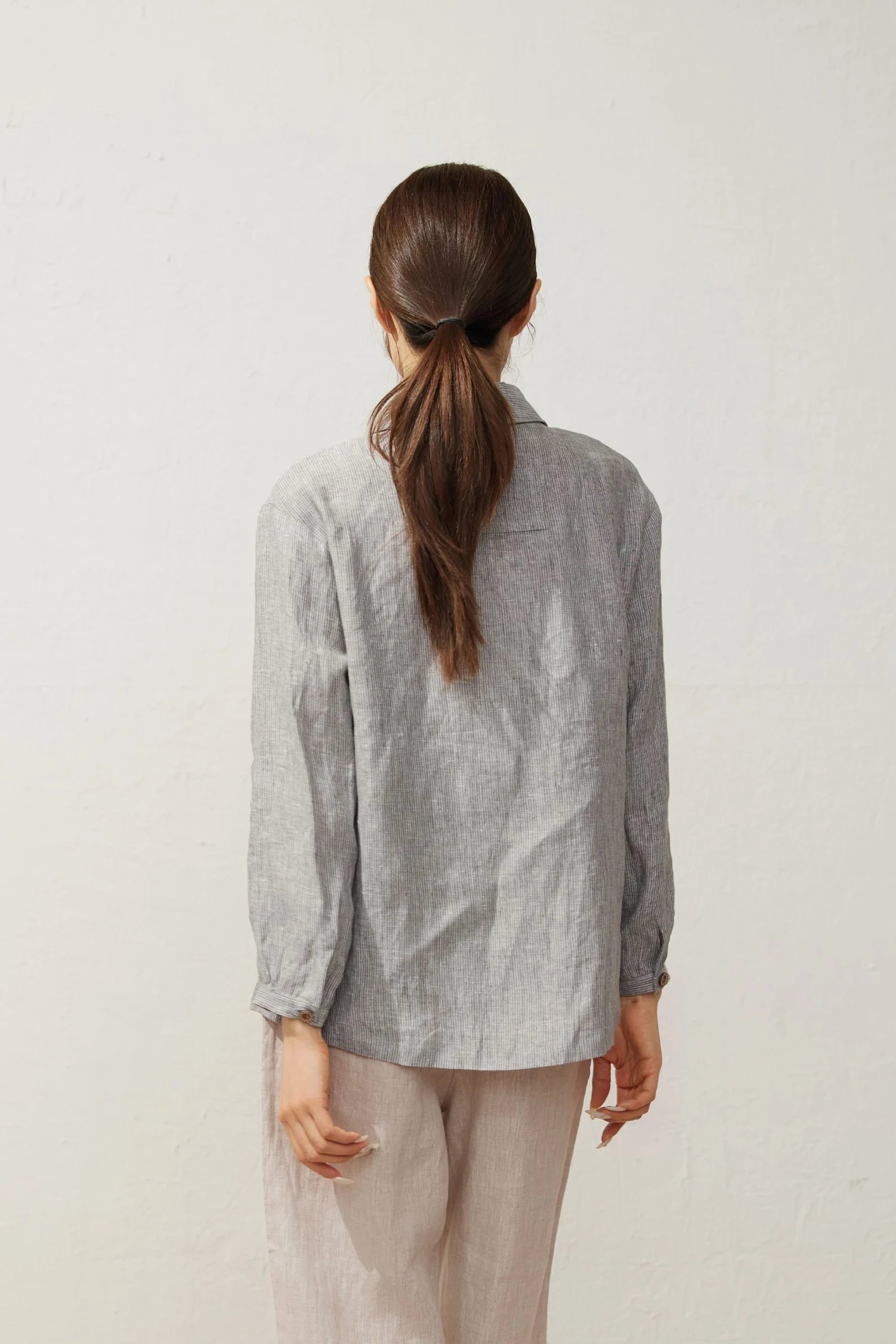 Alexia - Classic Linen Button-Up Shirt